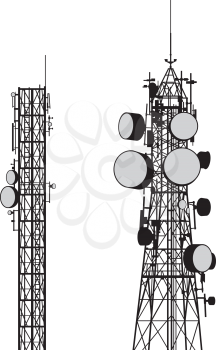 Royalty Free Clipart Image of Communication Towers