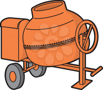 Royalty Free Clipart Image of a Concrete Mixer
