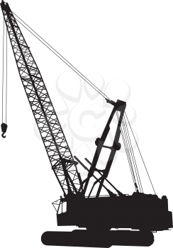 Royalty Free Clipart Image of a Silhouette of a Construction Crane