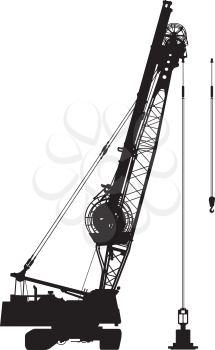 Royalty Free Clipart Image of a Crane Silhouette
