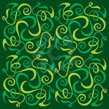 Royalty Free Clipart Image of a Green Decorative Background