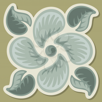 Royalty Free Clipart Image of a Stylized Leaf