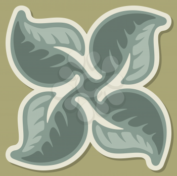 Royalty Free Clipart Image of a Stylized Leaf