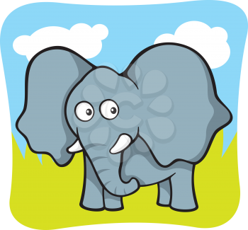 Royalty Free Clipart Image of a Baby Elephant
