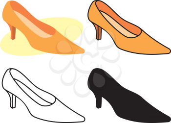Royalty Free Clipart Image of Women's Shoes