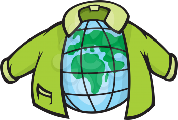 Royalty Free Clipart Image of a Jacket Around the Earth