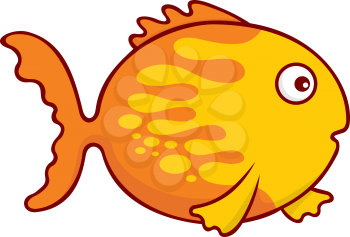 Royalty Free Clipart Image of a Yellow and Orange Fish