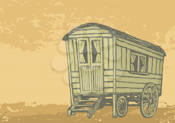 Royalty Free Clipart Image of a Gypsy Wagon