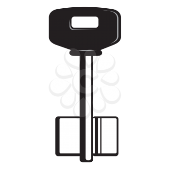 Royalty Free Clipart Image of a Black and White Key
