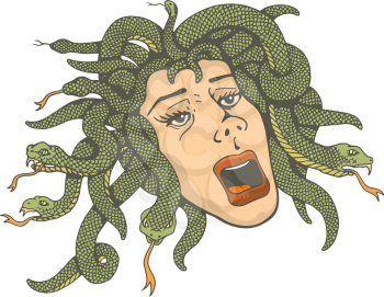 Royalty Free Clipart Image of Medusa