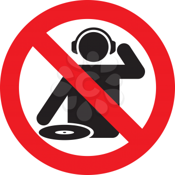 Royalty Free Clipart Image of a No DJ Zone Symbol