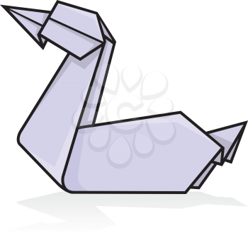 Royalty Free Clipart Image of an Origami Duck