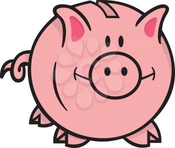 Royalty Free Clipart Image of a Piggy 