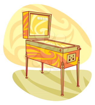 Royalty Free Clipart Image of a Pinball Machine