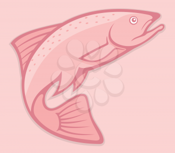 Royalty Free Clipart Image of a Salmon on Pink