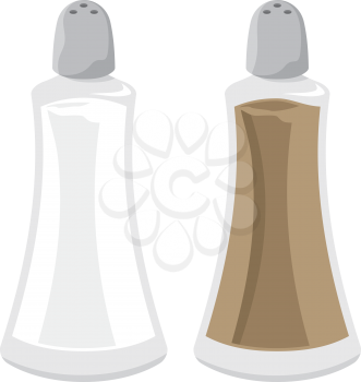 Royalty Free Clipart Image of Salt and Pepper Shakers