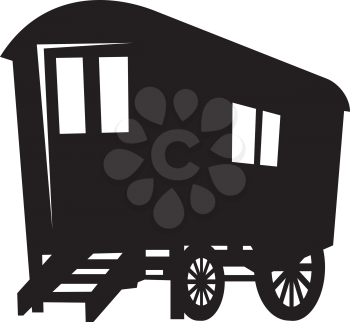 Royalty Free Clipart Image of a Gypsy Caravan Wagon