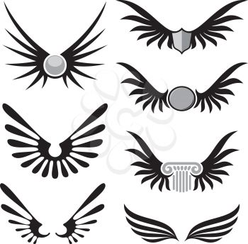 Royalty Free Clipart Image of Wing Symbols