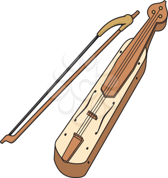 Royalty Free Clipart Image of a Lyre With Three Strings