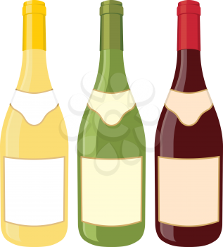 Royalty Free Clipart Image of Wine Bottles