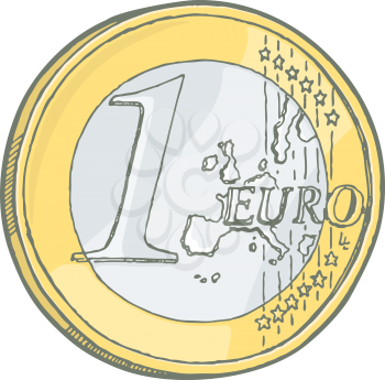 Royalty Free Clipart Image of a Euro