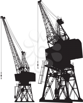 Royalty Free Clipart Image of Two Cranes
