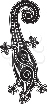 Royalty Free Clipart Image of a Paisley Lizard