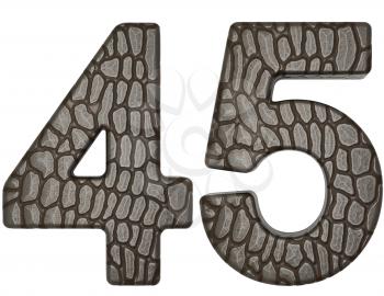 Royalty Free Clipart Image of Alligator Skin Numeral Font