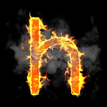Royalty Free Clipart Image of a Burning Letter H