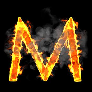 Royalty Free Clipart Image of a Burning Letter M