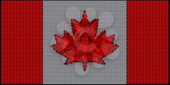 Royalty Free Clipart Image of a Canadian Flag Made of Diamonds