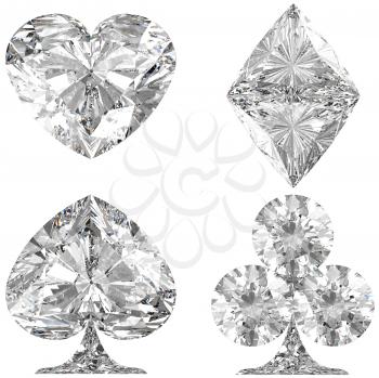 Royalty Free Clipart Image of Diamond Shaped Card Suits