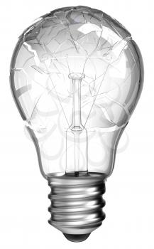 Royalty Free Clipart Image of a Smashed Light Bulb