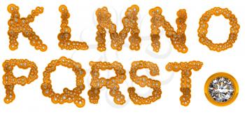 Royalty Free Clipart Image of Gold Diamond Letters