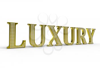 Royalty Free Clipart Image of Golden Diamond Word Luxury 