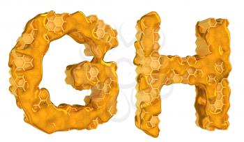Royalty Free Clipart Image of the Letters G and H in Honey