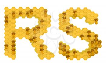 Royalty Free Clipart Image of the Letters R and S in Honey