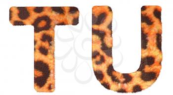 Royalty Free Clipart Image of Leopard Print T and U