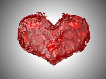 Royalty Free Clipart Image of a Liquid Heart Background