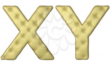 Royalty Free Clipart Image of Beige Leather Font of X and Y