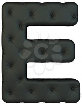 Royalty Free Clipart Image of a Black Leather Font E