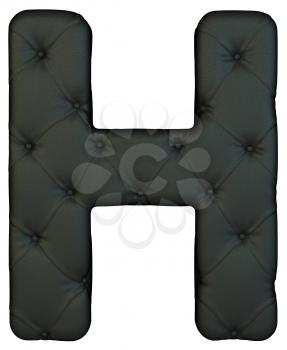 Royalty Free Clipart Image of a Black Leather Font H