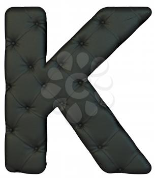 Royalty Free Clipart Image of a Black Leather Font K