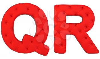 Royalty Free Clipart Image of Red Leather Font Q and R