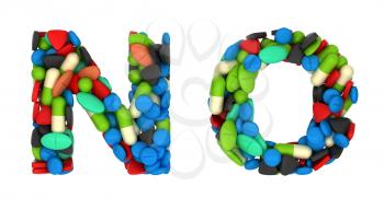Royalty Free Clipart Image of Pharmaceutical Font N and O