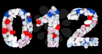 Royalty Free Clipart Image of Pharmaceutical Numerals 