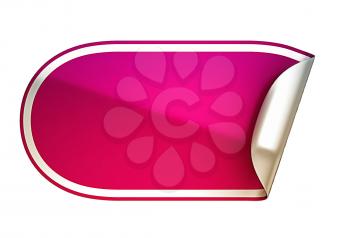 Royalty Free Clipart Image of a Rounded Pink Sticker 