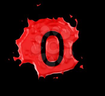 Royalty Free Clipart Image of a Red Number Zero in Paint