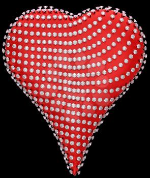 Royalty Free Clipart Image of a Diamond Incrusted Heart