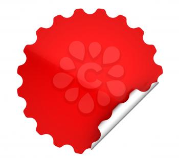 Royalty Free Clipart Image of a Red Bent Sticker